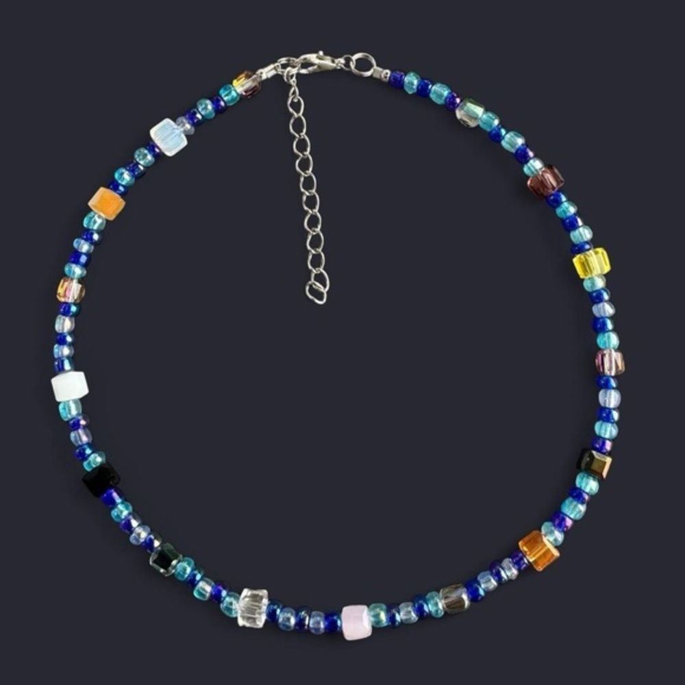 Ocean Breeze Glass Bead Choker Necklace